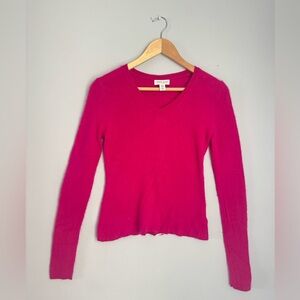 Adrienne Vittadini Fuchsia Cashmere Knit